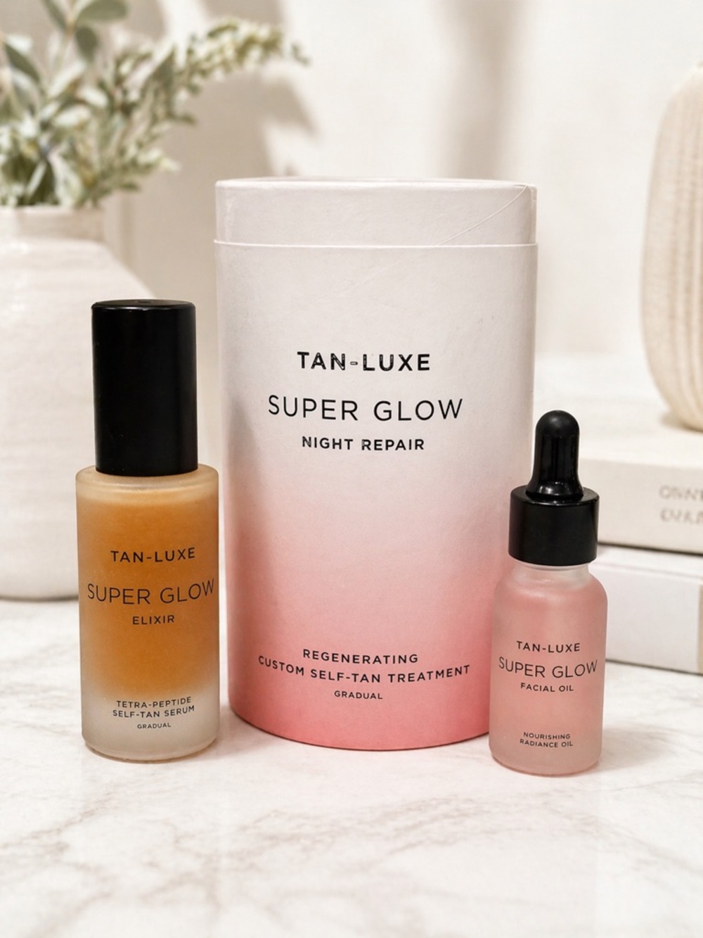 TAN-LUXE Super Glow Night Repair Set Elixir + Facial Oil Gradual Tan